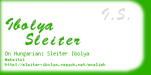 ibolya sleiter business card